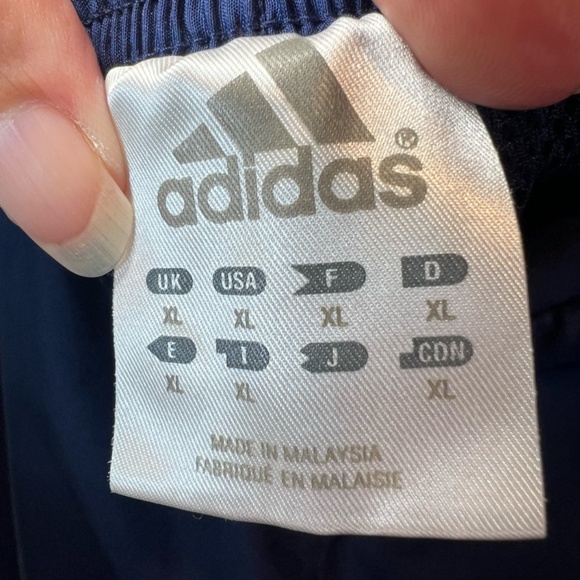 Adidas Women's Vintage Mesh Lined Track Pants Blue 3 White Stripes Zip Ankle XL - Picture 13 of 16